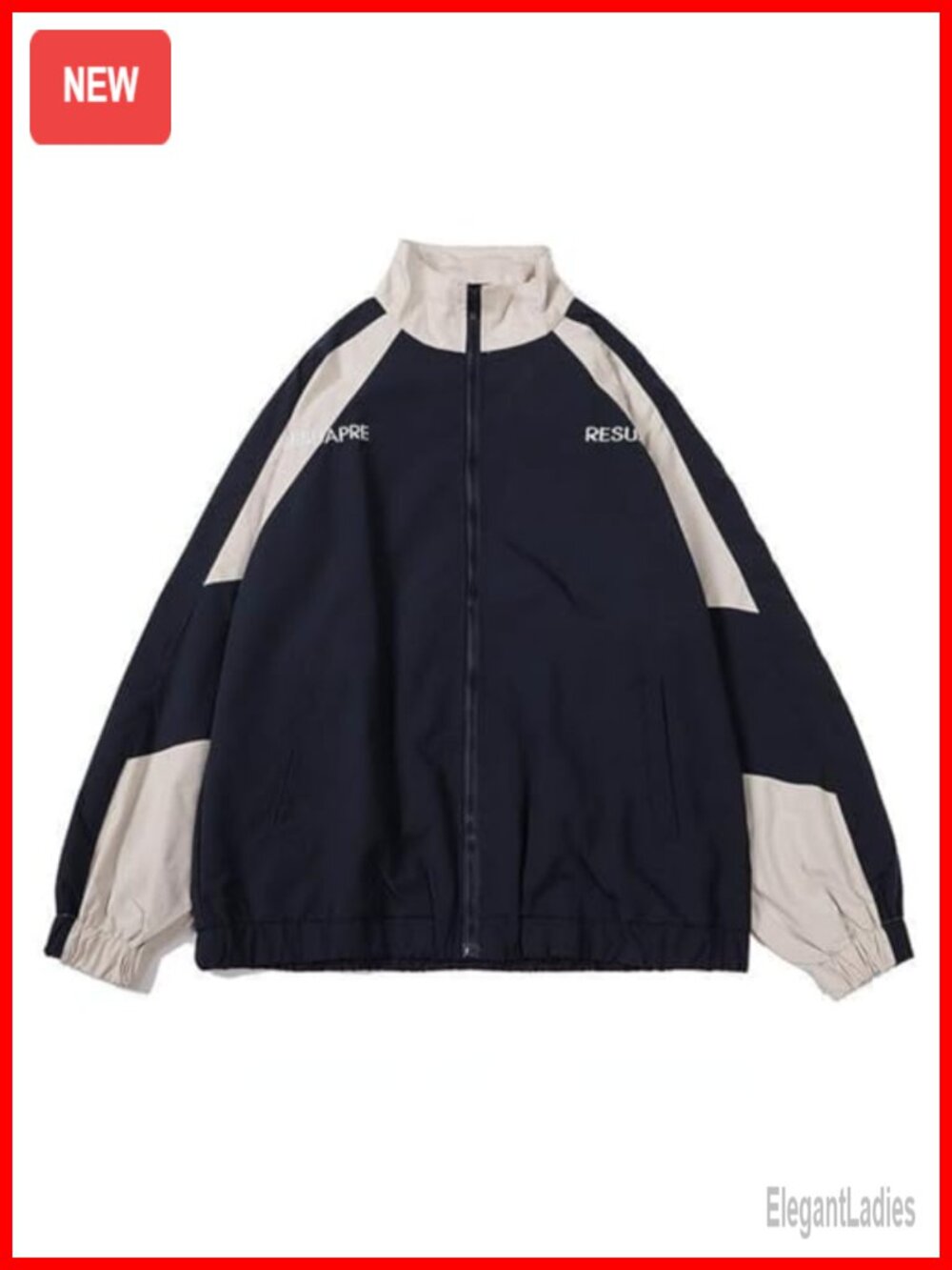 Vintage Polyester Windbreak Patchwork Bomber Jacket Streetwear